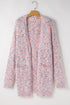 Soft Textured Speckled Open Front Relaxed Fit Cardigan
