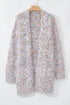 Soft Textured Speckled Open Front Relaxed Fit Cardigan