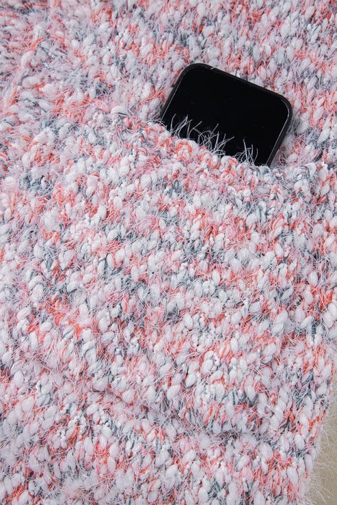 Soft Textured Speckled Open Front Relaxed Fit Cardigan