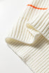 Soft Textured Striped V Neck Sweater