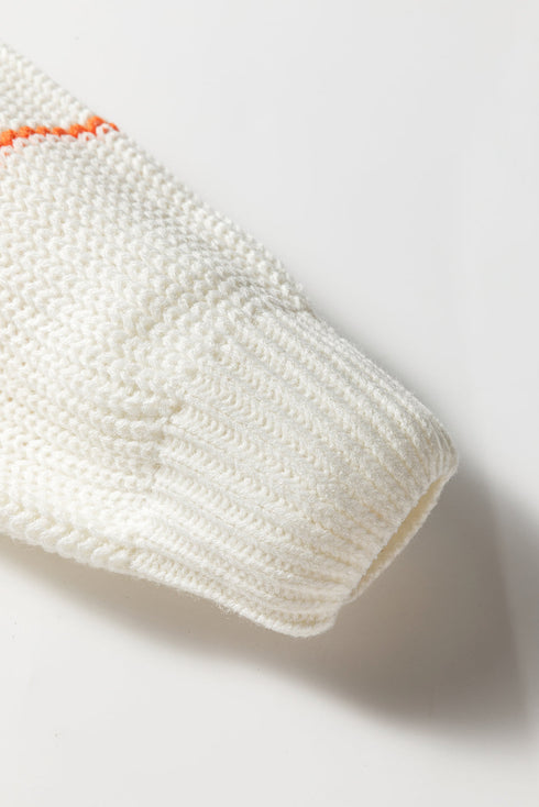 Soft Textured Striped V Neck Sweater