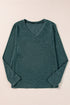 Soft Touch Long Sleeve V Neck Essential Top