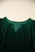 Soft Velvet Shirred Waist Tiered Short Sleeve Maxi Dress