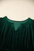 Soft Velvet Shirred Waist Tiered Short Sleeve Maxi Dress