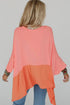 Soft Viscose Blend Patchwork Split Hem Top