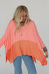 Soft Viscose Blend Patchwork Split Hem Top