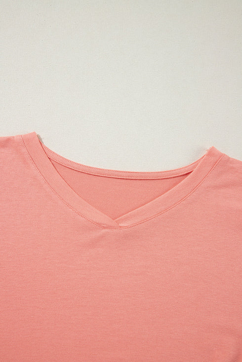 Soft Viscose Blend Patchwork Split Hem Top
