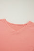 Soft Viscose Blend Patchwork Split Hem Top