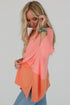 Soft Viscose Blend Patchwork Split Hem Top