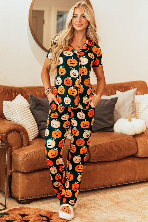 Soft Viscose Graphic Print Button Front Pajama Set