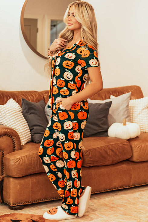Soft Viscose Graphic Print Button Front Pajama Set