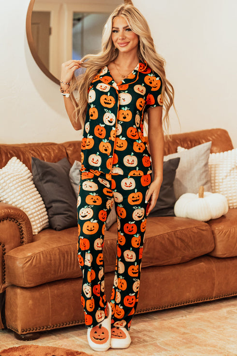 Soft Viscose Graphic Print Button Front Pajama Set