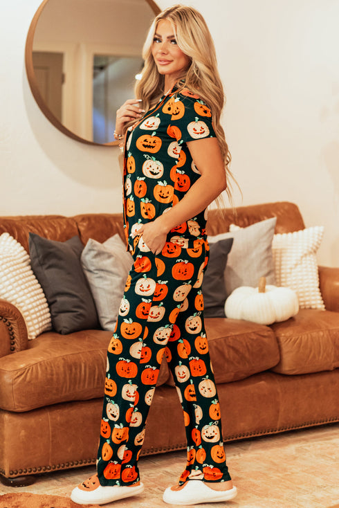 Soft Viscose Graphic Print Button Front Pajama Set