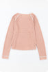 Soft Waffle Knit Exposed Seam Raglan Top