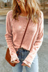 Soft Waffle Knit Exposed Seam Raglan Top
