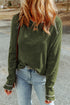 Soft Waffle Knit Exposed Seam Raglan Top