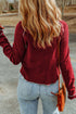 Soft Waffle Knit Exposed Seam Raglan Top