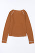 Soft Waffle Knit Exposed Seam Raglan Top