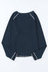 Soft Waffle Knit Exposed Seam Raglan Top