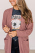 Soft Waffle Knit Open Front Pocketed Cardigan