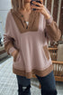 Soft Waffle Knit Panel Button Pullover Hoodie