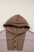 Soft Waffle Knit Panel Button Pullover Hoodie
