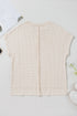 Soft Waffle Knit Seamed Casual Short Sleeve Top