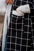 Soft Windowpane Plaid Open Front Knit Cardigan