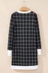 Soft Windowpane Plaid Open Front Knit Cardigan