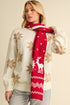Soft Woolen Yarn Knit Elk Pattern Scarf