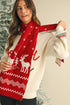 Soft Woolen Yarn Knit Elk Pattern Scarf