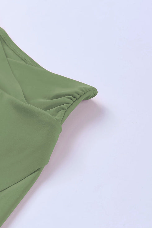 Solid Active Criss Cross Waist Flared Swim Skirt Bottoms