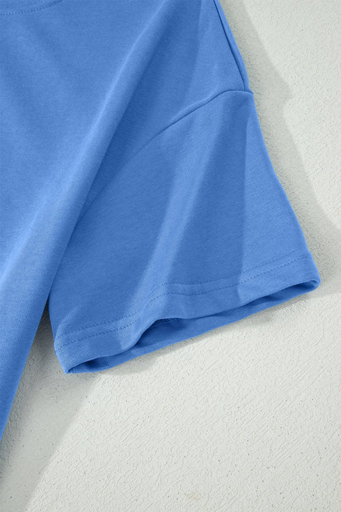 Solid Active Oversized Tee Pocketed Wide Leg Pant Set