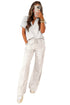 Solid Active Polo Tee Casual Matching Pant Set