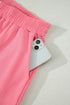 Solid Active Ruffled Sleeve Half Zipped Short Set