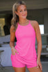 Solid Active Tunic Tank Athletic Shorts Two Piece Dress