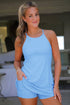 Solid Active Tunic Tank Athletic Shorts Two Piece Dress