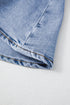 Solid Asymmetric Ruffle Overlay Casual Denim Skirt