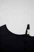 Solid Asymmetric Shoulder Detail Short Sleeve Maxi Dress