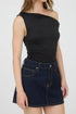 Solid Asymmetrical Neck Slim Fit Modern Tank Top