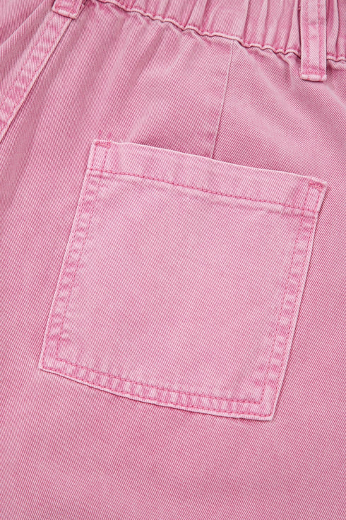 Solid Beaded Side Split Wide Leg Jeans