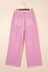 Solid Beaded Side Split Wide Leg Jeans