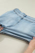 Solid Bow Detail Pocket Stretch Denim Shorts
