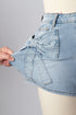 Solid Bow Detail Pocket Stretch Denim Shorts