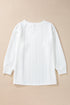 Solid Cable Textured Loose Fit Pullover Sweatshirt