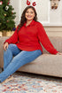 Solid Cable Textured Quarter Zip Pocketed Pullover Sweatshirt