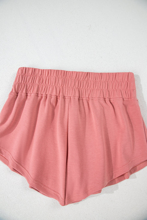 Solid Casual Cropped Tee And Ruffle Short Sets