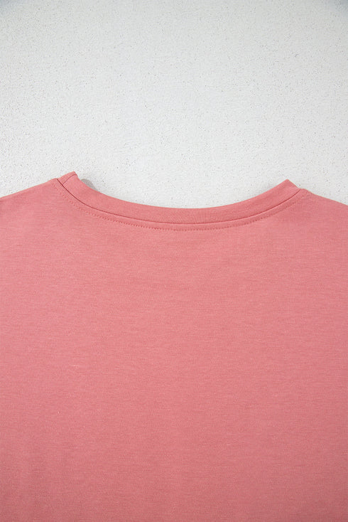 Solid Casual Cropped Tee And Ruffle Short Sets