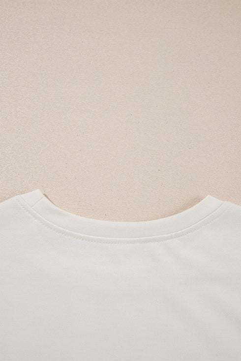 Solid Casual Cropped Tee And Ruffle Short Sets