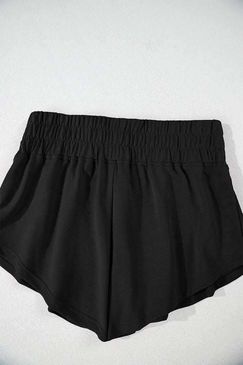 Solid Casual Cropped Tee And Ruffle Short Sets